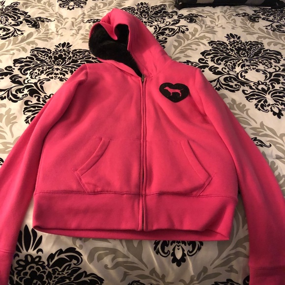 Victoria Secret Pink Fur Sweatshirt - Picture 6 of 7